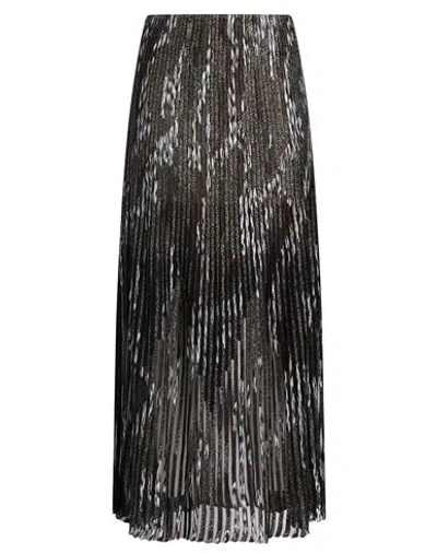 Missoni Woman Maxi Skirt Dark Brown Size 8 Viscose, Metallic Fiber, Polyester