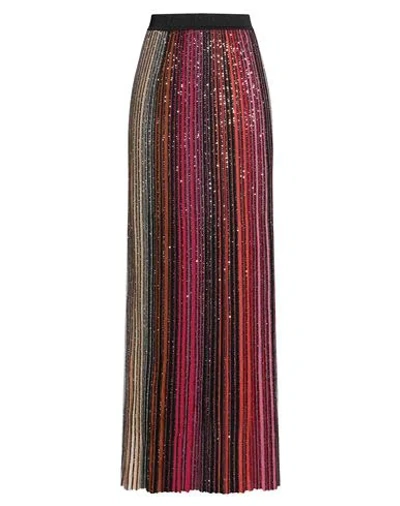 Missoni Woman Maxi Skirt Garnet Size 8 Viscose, Polyamide, Metallic Fiber, Polyester, Elastane In Red