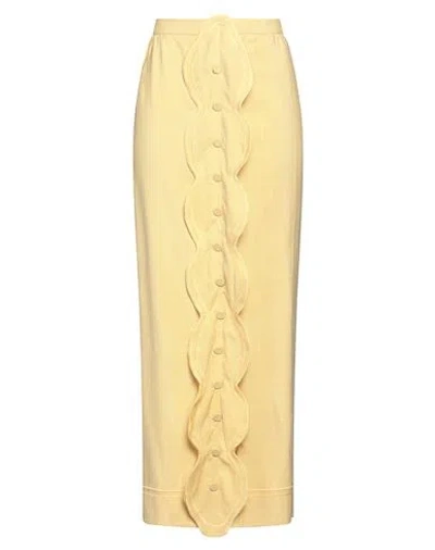 Missoni Woman Maxi Skirt Yellow Size 4 Cotton