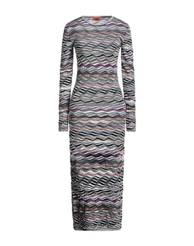 Missoni Woman Midi Dress Black Size 10 Viscose, Wool, Elastane, Polyamide In Multi