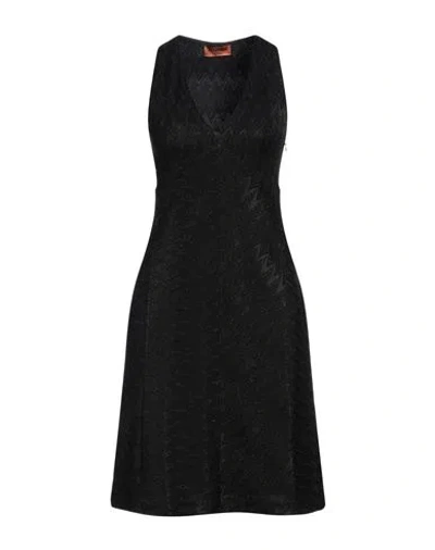 Missoni Woman Midi Dress Black Size 4 Cotton, Viscose, Metallic Fiber, Polyamide
