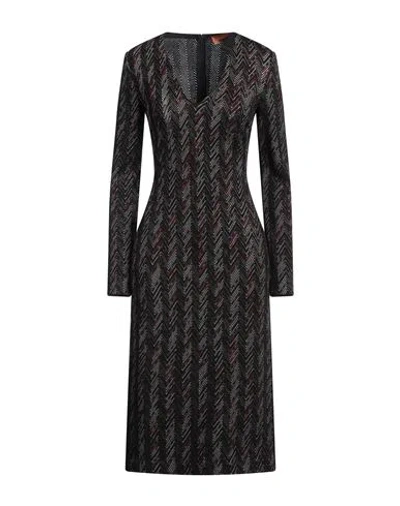 Missoni Woman Midi Dress Black Size 4 Wool, Viscose