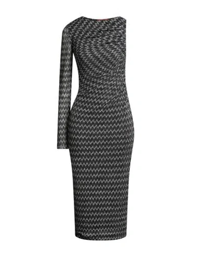Missoni Woman Midi Dress Black Size 6 Viscose, Metallic Fiber, Polyamide