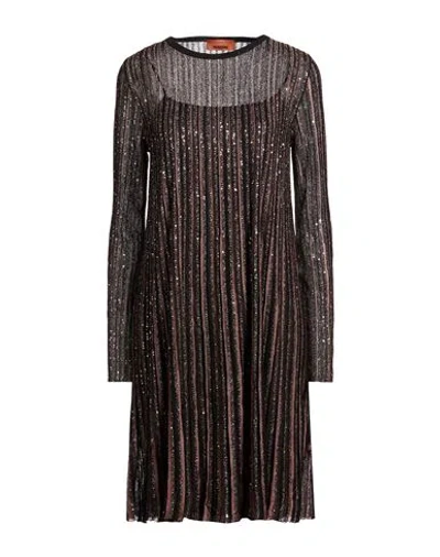 Missoni Woman Midi Dress Black Size 8 Viscose, Polyamide, Metal Fiber, Elastane In Multi