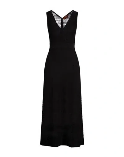 Missoni Woman Midi Dress Black Size L Wool, Viscose, Synthetic Fibers, Metallic Fiber, Elastane