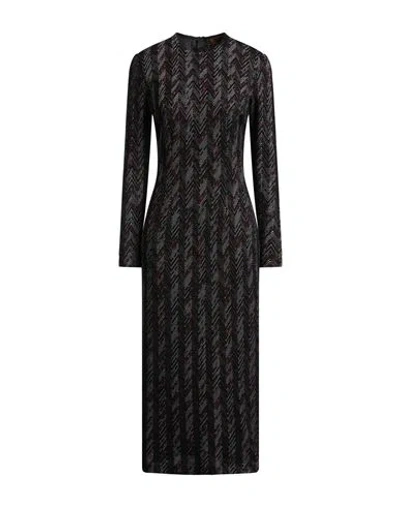 Missoni Woman Midi Dress Black Size Xl Wool, Viscose