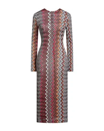 Missoni Woman Midi Dress Fuchsia Size 6 Viscose, Wool