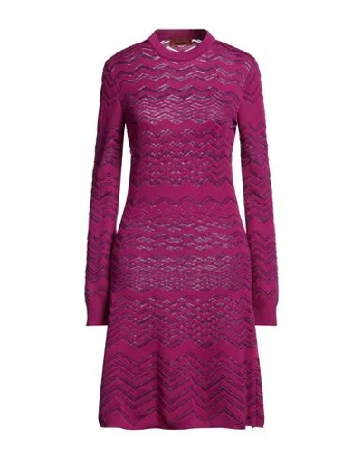 Missoni Woman Midi Dress Mauve Size 8 Wool, Viscose In Purple