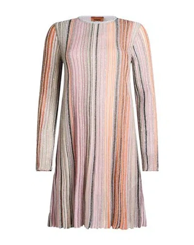 Missoni Woman Midi Dress Pink Size 4 Viscose, Metallic Fiber, Polyamide, Polyester In Multi