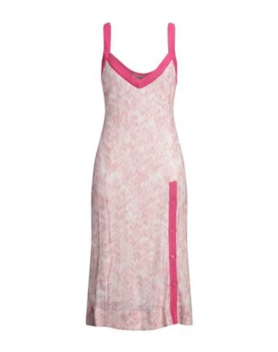 Missoni Woman Midi Dress Pink Size 8 Viscose