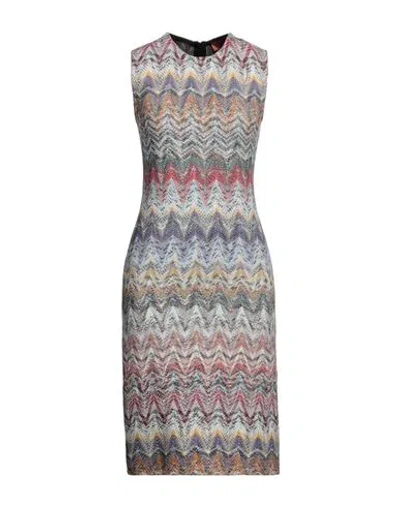 Missoni Woman Midi Dress Purple Size 10 Wool, Cotton, Polyamide