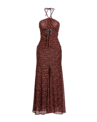 Missoni Woman Midi Dress Rust Size 4 Viscose, Metallic Fiber In Multi