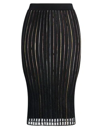 Missoni Woman Midi Skirt Black Size 4 Viscose, Polyester, Polyamide, Metallic Fiber, Elastane