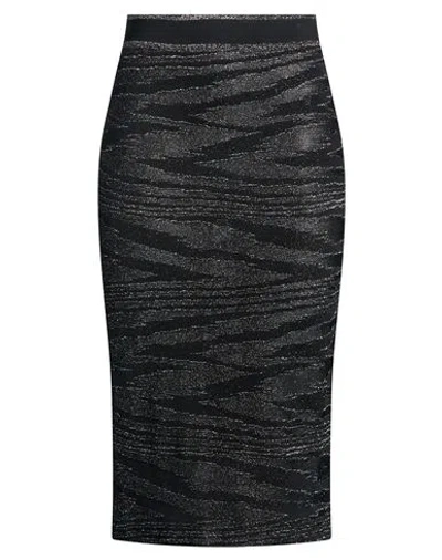 Missoni Woman Midi Skirt Black Size 6 Viscose, Metallic Fiber