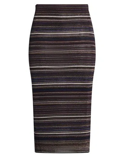 Missoni Woman Midi Skirt Brown Size 6 Viscose, Wool, Metallic Fiber In Multi