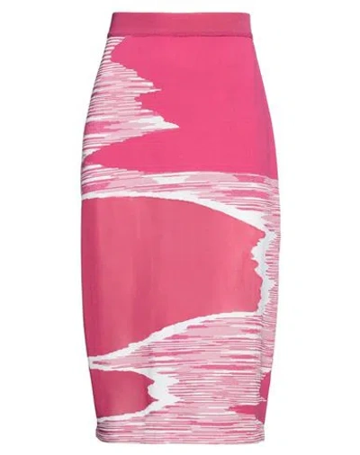 Missoni Woman Midi Skirt Fuchsia Size 10 Viscose, Polyester, Polyamide In Pink