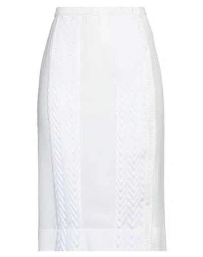 Missoni Woman Midi Skirt Ivory Size 6 Silk, Cotton, Viscose In White