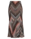 Missoni Woman Midi Skirt Khaki Size 12 Viscose, Metallic Fiber