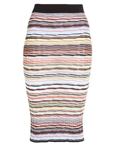 Missoni Woman Midi Skirt Light Blue Size 4 Cotton, Viscose, Polyamide, Elastane In Multi