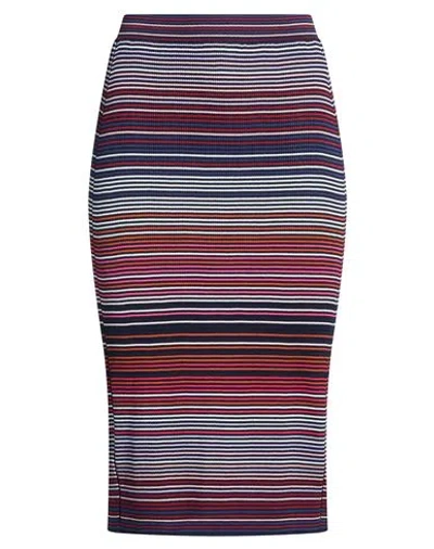 Missoni Woman Midi Skirt Navy Size 8 Cotton, Viscose In Multi