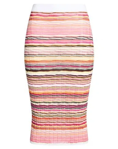 Missoni Woman Midi Skirt Pink Size 8 Cotton, Viscose, Polyamide, Elastane In Multi
