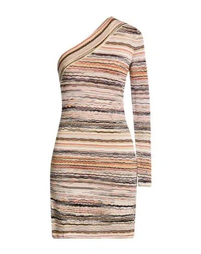 Missoni Woman Mini Dress Beige Size 10 Viscose, Metallic Fiber, Elastane, Polyamide In Neutral