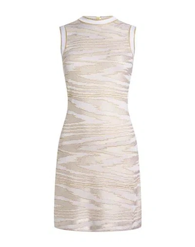 Missoni Woman Mini Dress Beige Size 6 Viscose, Metallic Fiber In Brown