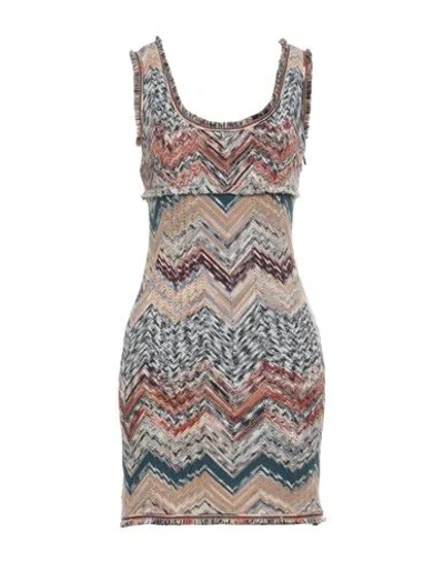 Missoni Woman Mini Dress Beige Size 8 Wool, Polyamide