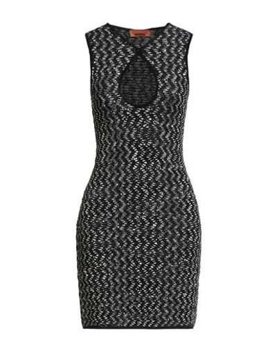 Missoni Woman Mini Dress Black Size 10 Viscose, Polyamide, Polyester, Elastane
