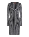 Missoni Woman Mini Dress Black Size 6 Viscose, Polyamide, Polyester In Gray