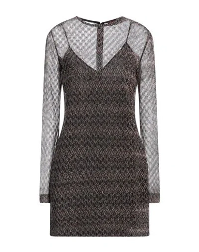 Missoni Woman Mini Dress Black Size 8 Metallic Fiber, Polyamide