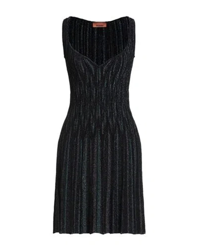 Missoni Woman Mini Dress Black Size 8 Viscose, Metallic Fiber, Polyester