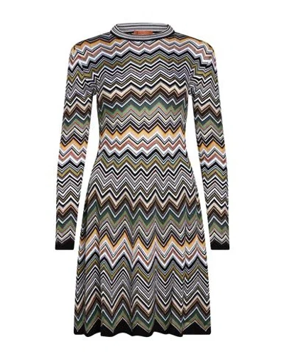 Missoni Woman Mini Dress Brown Size 2 Viscose, Wool, Polyester In Multi
