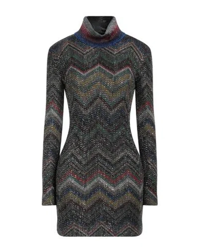 Missoni Woman Mini Dress Dark Brown Size 6 Synthetic Fibers, Polyester, Wool, Viscose, Cotton