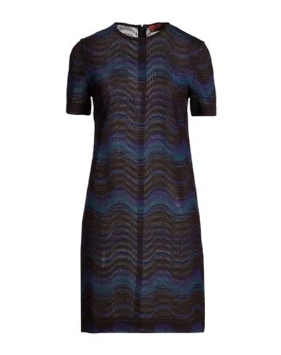 Missoni Woman Mini Dress Dark Purple Size 10 Viscose In Multi