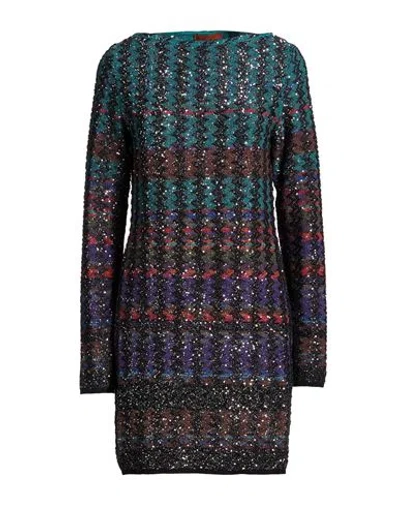 Missoni Woman Mini Dress Deep Teal Size 6 Polyamide, Viscose, Polyester In Green