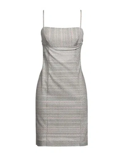 Missoni Woman Mini Dress Dove Grey Size 6 Viscose, Polyester, Polyamide In Gray