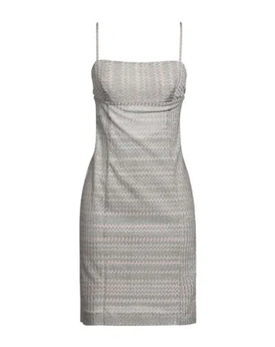Missoni Woman Mini Dress Taupe Size 12 Viscose, Polyester, Polyamide In Grey