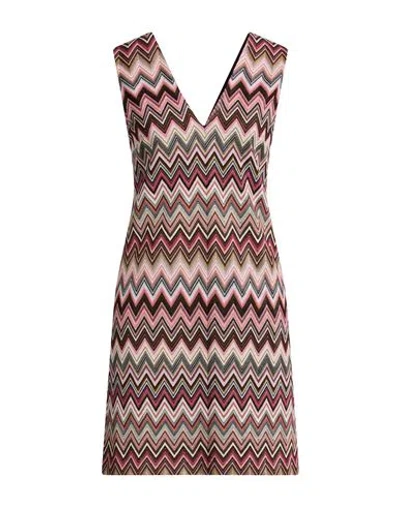 Missoni Woman Mini Dress Fuchsia Size 10 Cotton, Viscose In Multi