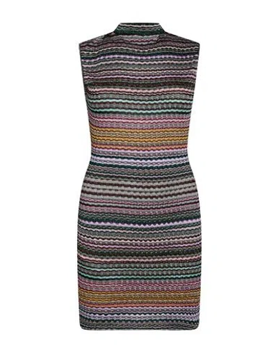 Missoni Woman Mini Dress Green Size 2 Viscose, Metal Fiber, Polyamide, Elastane In Blue