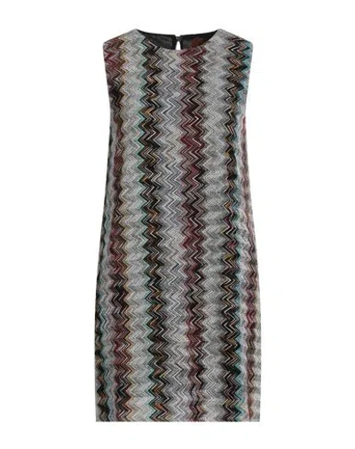 Missoni Woman Mini Dress Grey Size 2 Viscose, Metallic Fiber, Polyamide In Gray