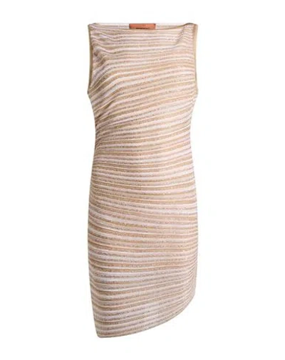 Missoni Woman Mini Dress Ivory Size 2 Viscose, Polyamide, Metal Fiber In Gold