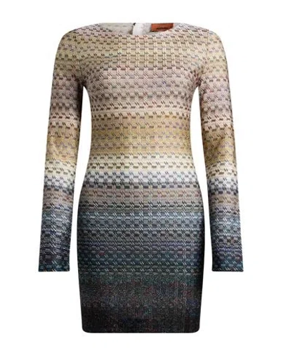 Missoni Woman Mini Dress Ivory Size 4 Viscose, Metallic Fiber In White