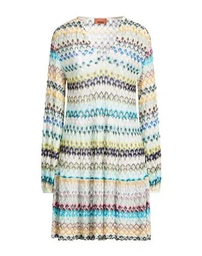 Missoni Woman Mini Dress Light Blue Size 6 Viscose In Multi