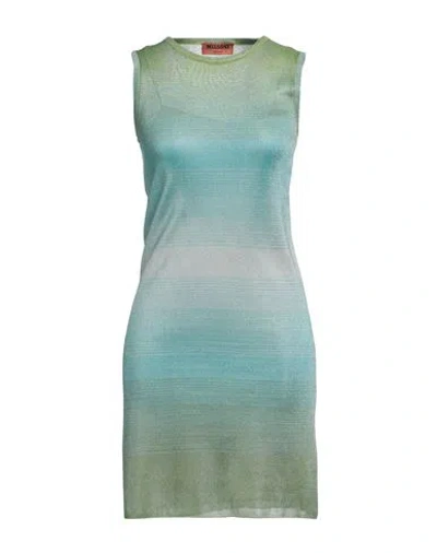 Missoni Woman Mini Dress Light Green Size 8 Viscose, Polyester