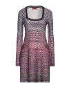 Missoni Knitted Lamé Minidress In Purple