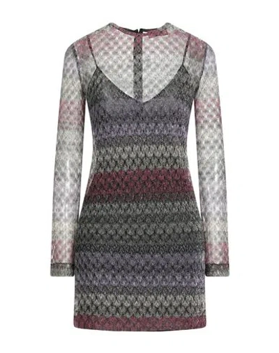 Missoni Woman Mini Dress Lilac Size 2 Metallic Fiber, Polyamide In Multi