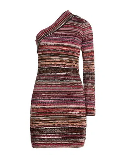 Missoni Woman Mini Dress Magenta Size 8 Viscose, Metallic Fiber, Elastane, Polyamide In Purple