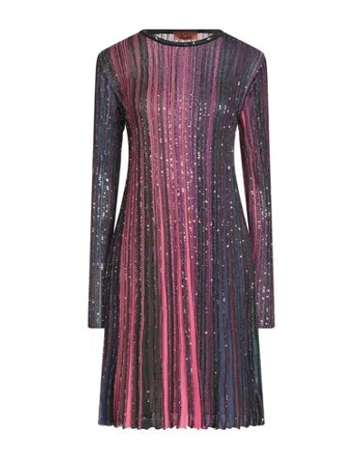 Missoni Woman Mini Dress Mauve Size 6 Viscose, Polyamide, Polyester, Metal In Purple