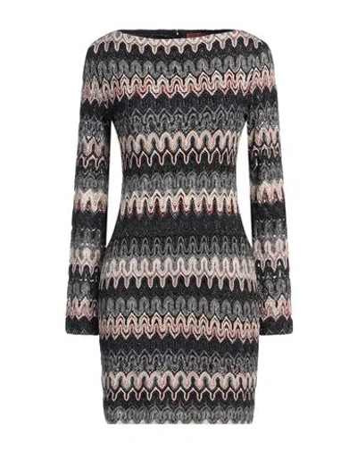 MISSONI MISSONI WOMAN MINI DRESS MIDNIGHT BLUE SIZE 10 VISCOSE, POLYESTER, METALLIC FIBER